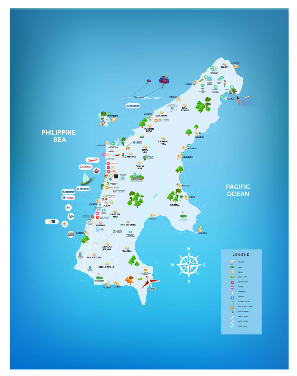 Saipan Island Map